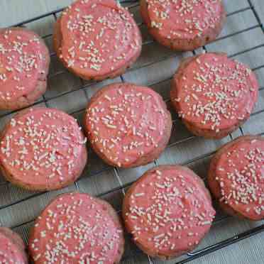 Frosted Strawberry Sugar Cookies