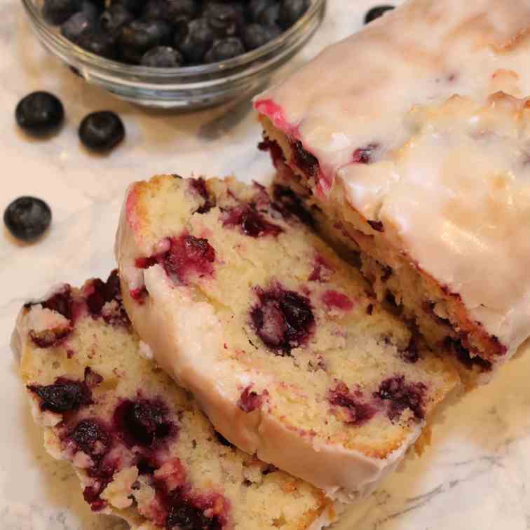 Lemon Blueberry Bread with a Lemon Glaze