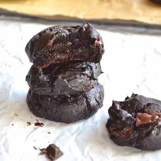 Fudgy Dark Chocolate Avocado Cookies