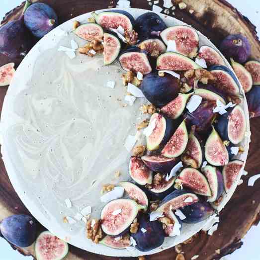 White Chocolate Fig - Cardamom Cheesecake