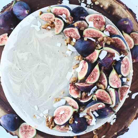 White Chocolate Fig - Cardamom Cheesecake
