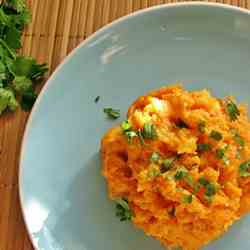 Chipotle Smashed Sweet Potatoes