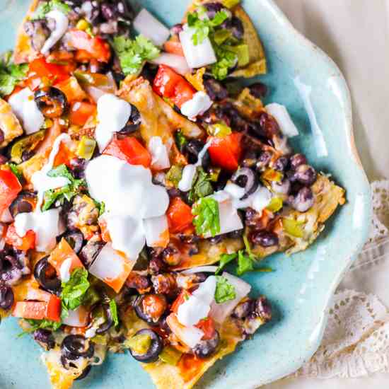 Vegetarian Nachos with Homemade Chips