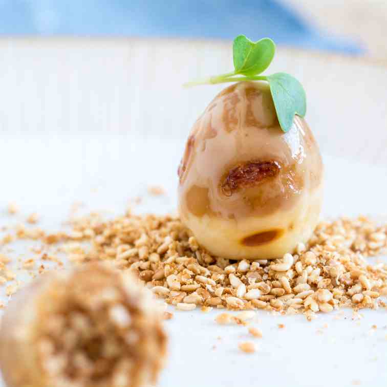 Grilled Quail Eggs with Sesame Powder