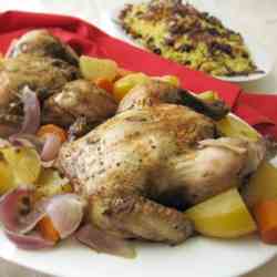 Roasted Chicken with Vegetable & Jeweled R