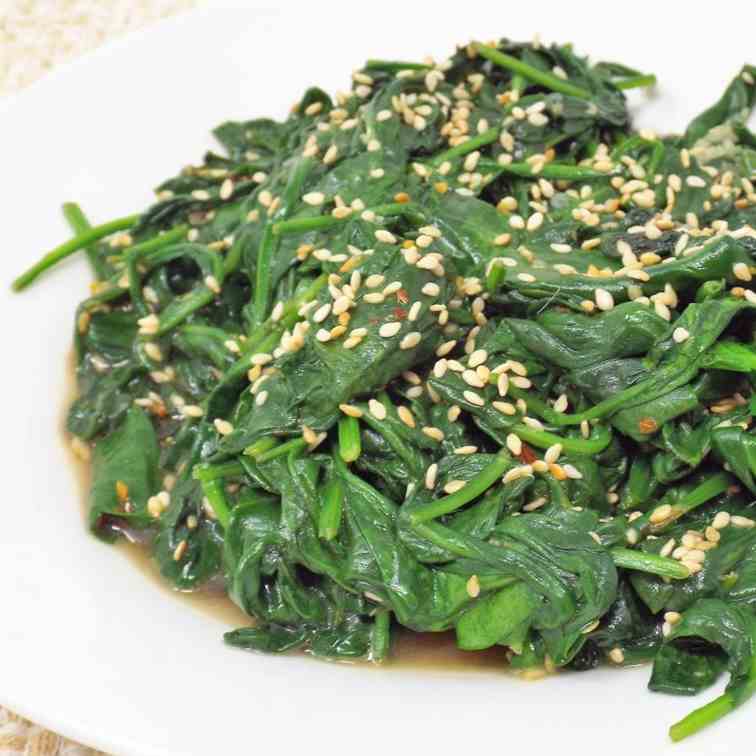 Sesame Garlic Spinach