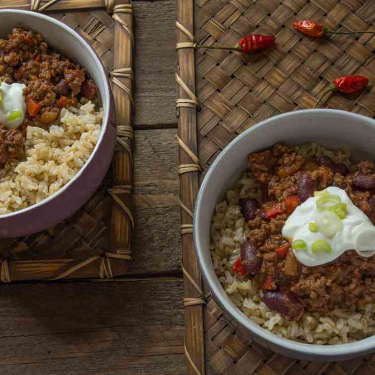 Chilli con Carne with Brown Rice