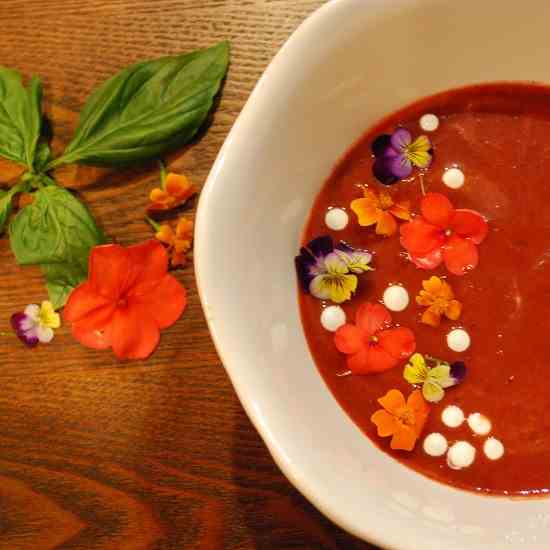 Grilled Plum Gazpacho