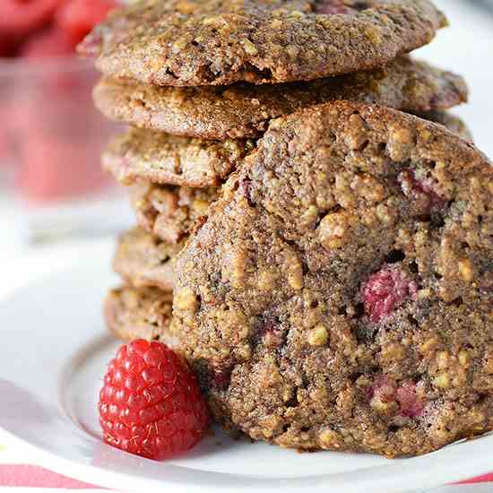 Raspberry Almond Breakfast Cookies 