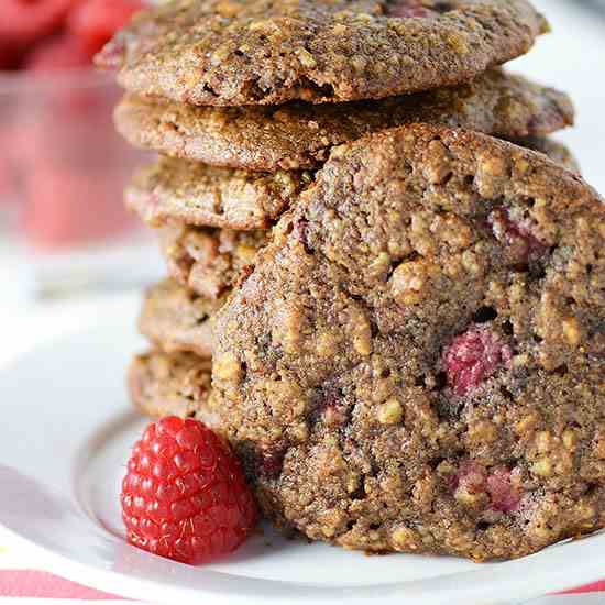 Raspberry Almond Breakfast Cookies