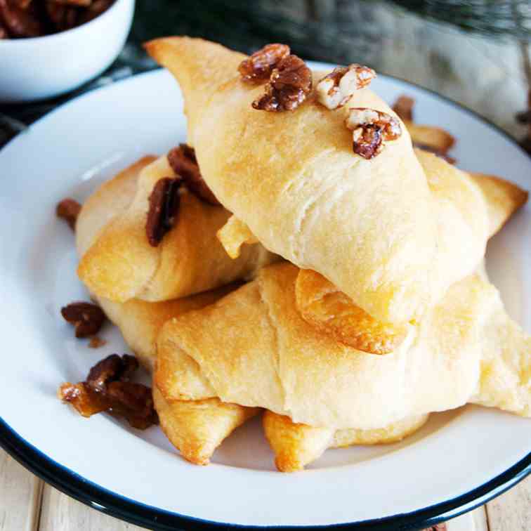 Chocolate Crescent Rolls - Candied Pecans