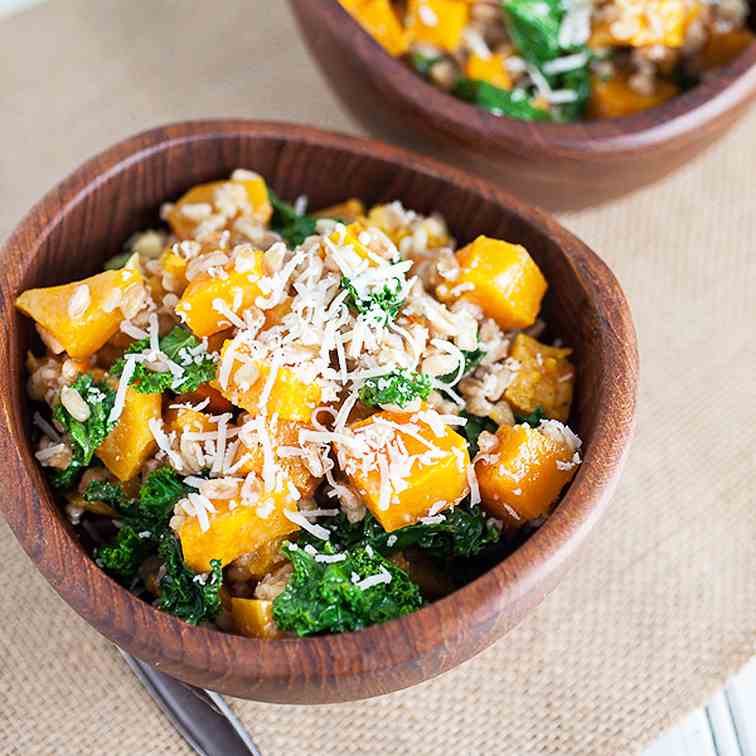 Butternut Squash, Kale, and Farro Salad