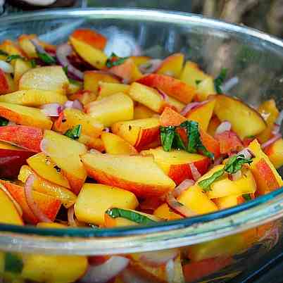 Peach & Basil Salad