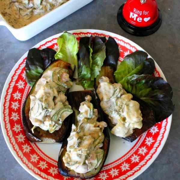 Zucchini topped Eggplants