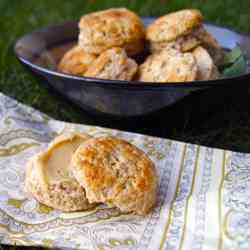 Roasted Garlic Biscuits with Maple Butter