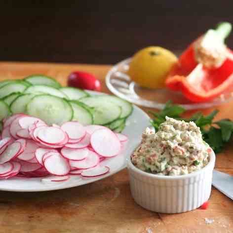 Cucumber and Radish Wrap with Tofu Spread