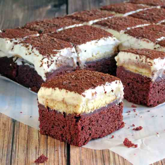 Red Velvet Tiramisu Brownies