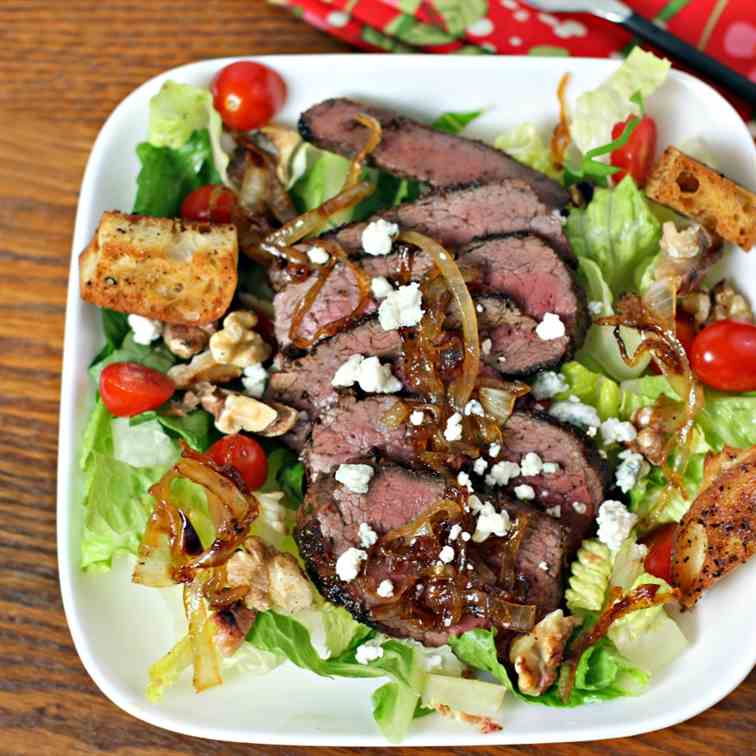 Steak Blue Cheese Salad with Onion Jam