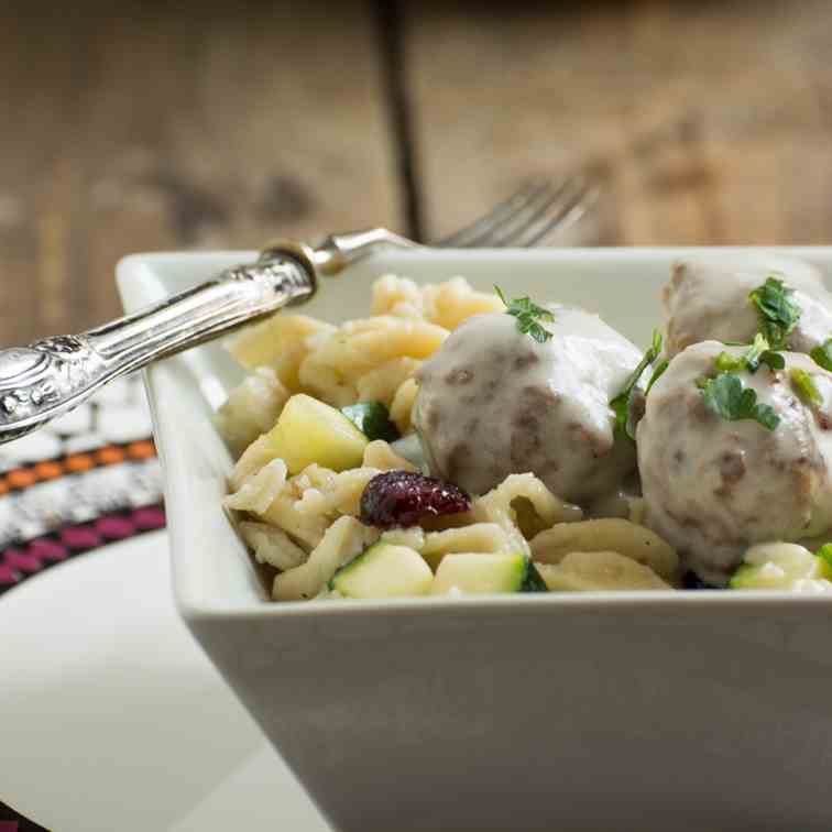 Swedish Meatballs with Homemade Dumplings