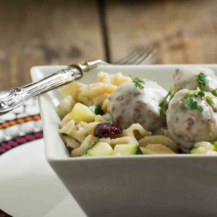 Swedish Meatballs with Homemade Dumplings 