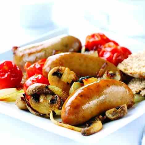 Sausages with Tomato, Onion - Mushroom Rel