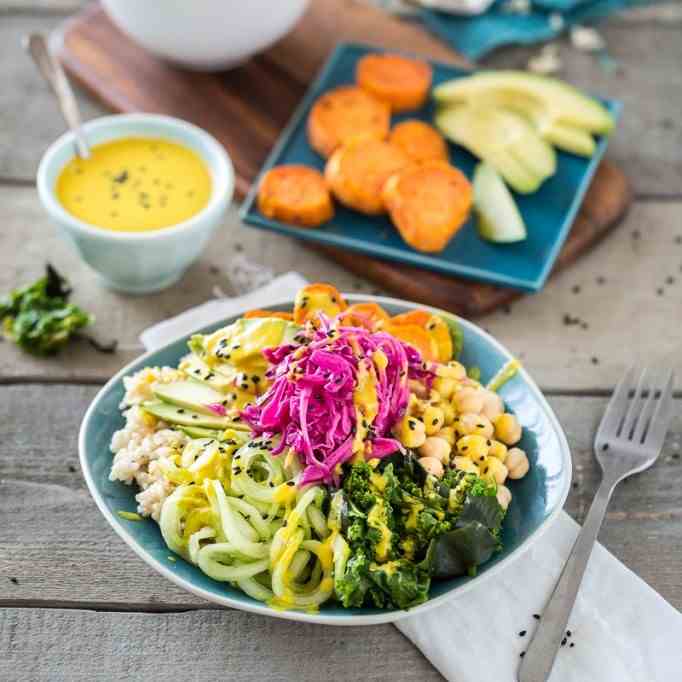 Macro Bowl With Turmeric-Tahini Dressing