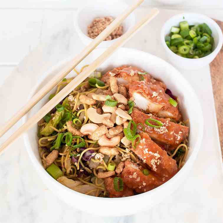 orange sesame crispy chicken bowls