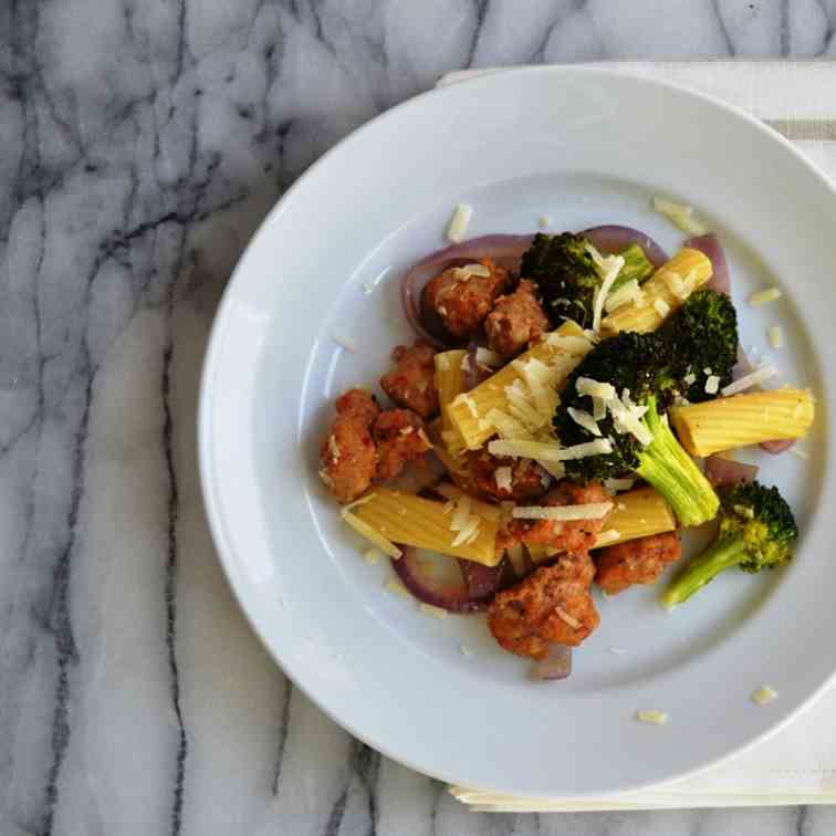 Rigatoni with Roasted Sausage and Broccoli