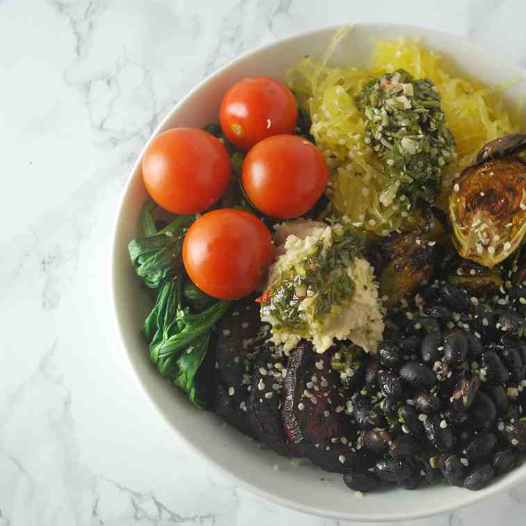 Vegan Roasted Winter Vegetable Bowl