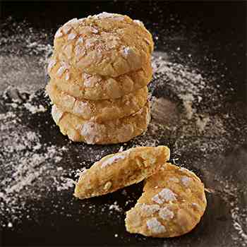 white chocolate lemon crinkle cookies