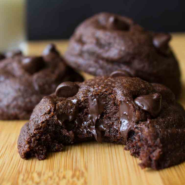 Soft Batch Double Chocolate Cookies