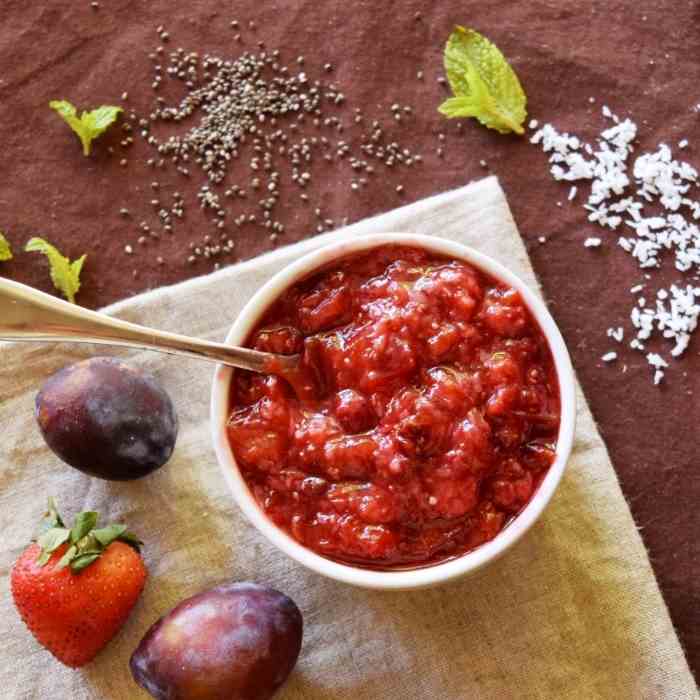 Plum Strawberry Chia Compote