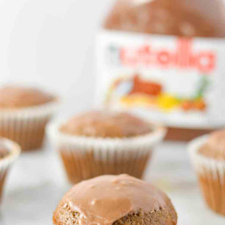 Nutella Cupcakes with Nutella Glaze