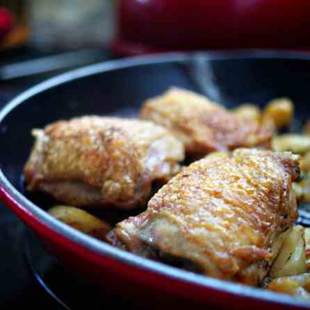 Ginger Chicken Thighs with Parsnips