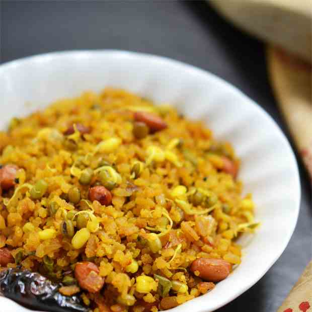 Moong Sprouts Poha
