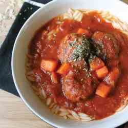 Meatballs & Risoni in Tomato Soup