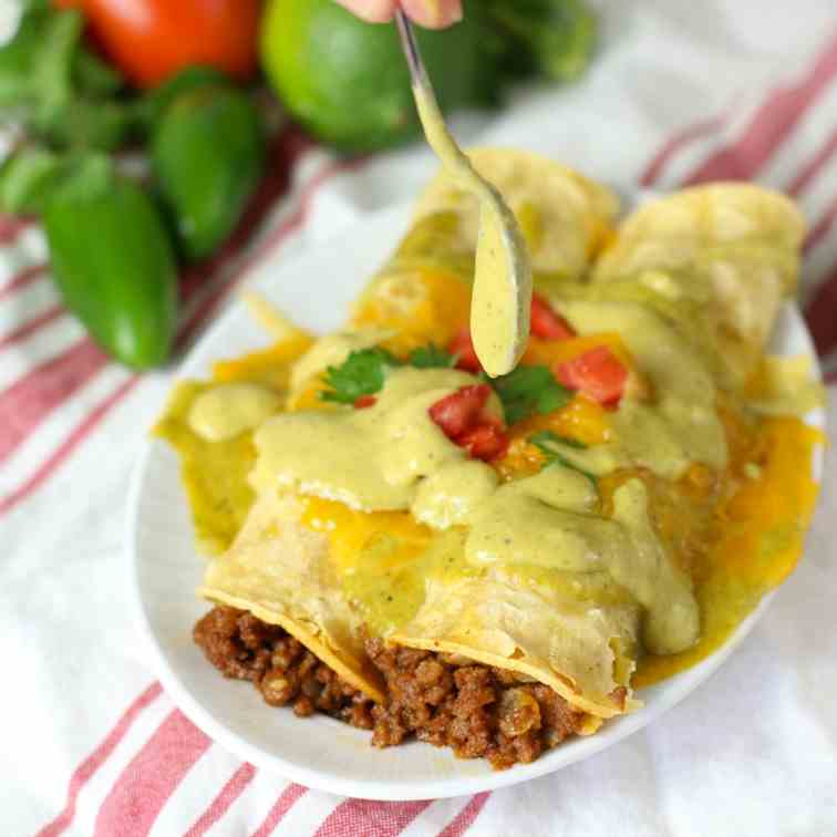 Boom Boom Beef Enchiladas