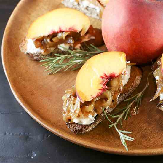 Peach & Goat Cheese Crostini