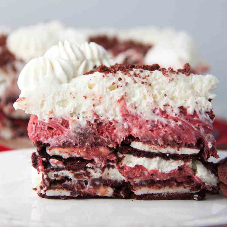 Red Velvet Oreo Icebox Cake