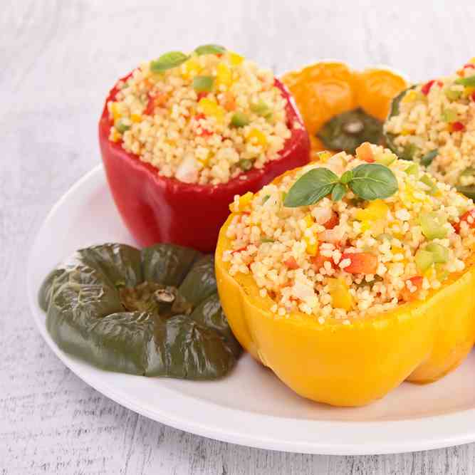 Cauliflower Rice Stuffed Peppers Budget Re