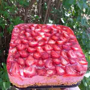 Frozen strawberry yogurt pie