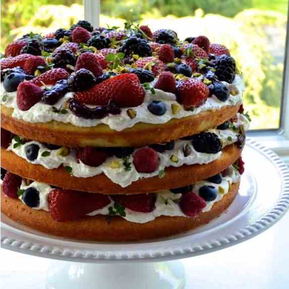 TRIPLE LAYER TRIPLE BERRY CAKE