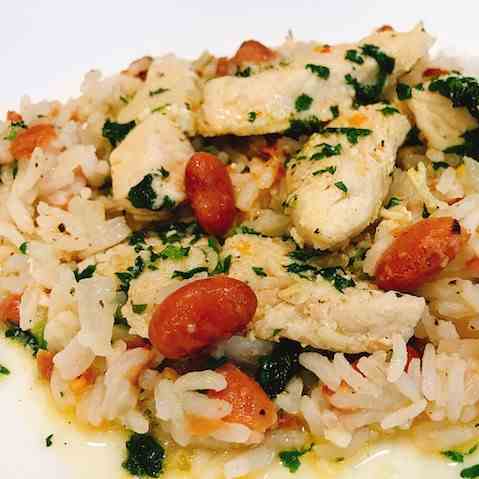 Cilantro Butter Chicken With Rice - Beans