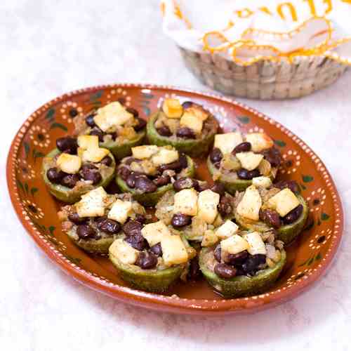 Bean stuffed zucchini