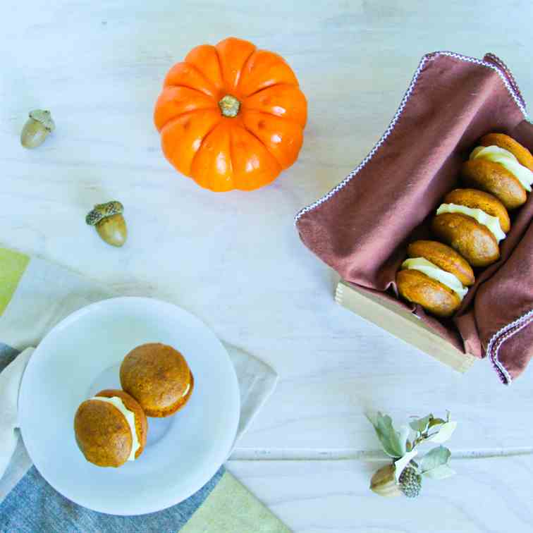 Pumpkin Spiced Whoopies with Cream Cheese