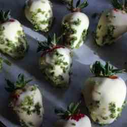 White Chocolate and Basil Strawberries