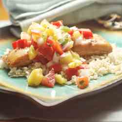 Ginger Soy Fish w/ Pineapple Salsa