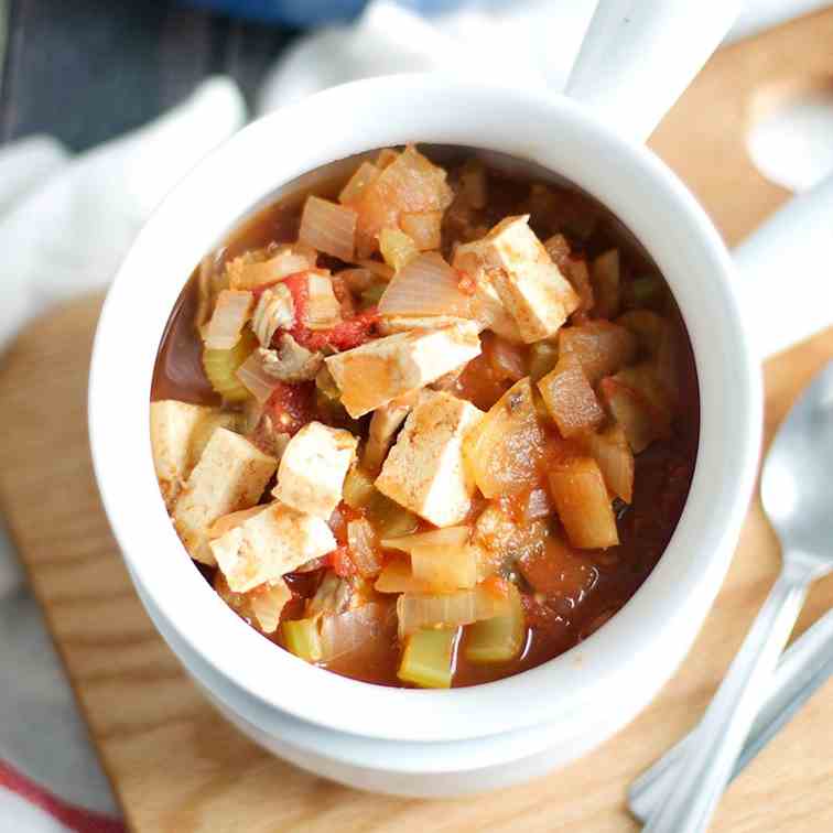 One-Pot Mushroom Tomato Tofu Stew