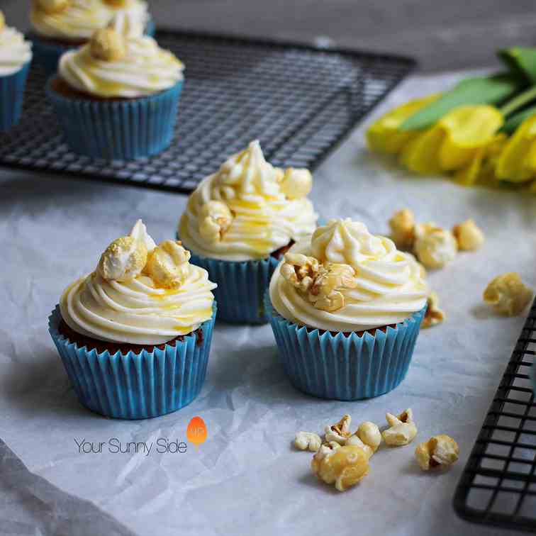 Toffee Popcorn Cupcakes