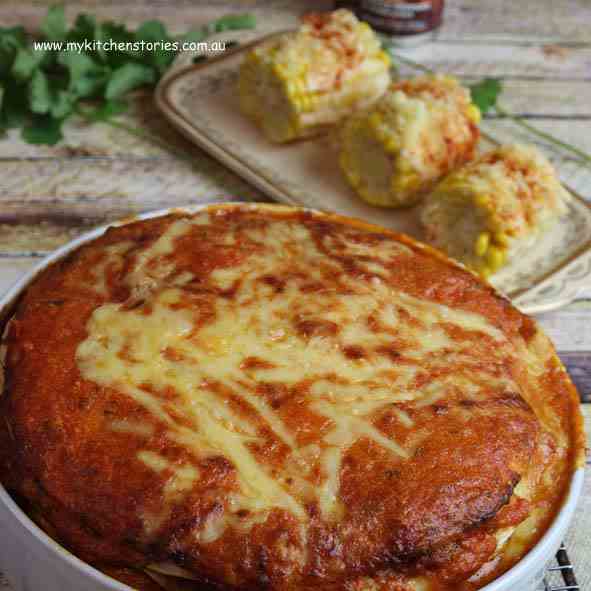 Chicken and Blackbean Tortilla Lazagne